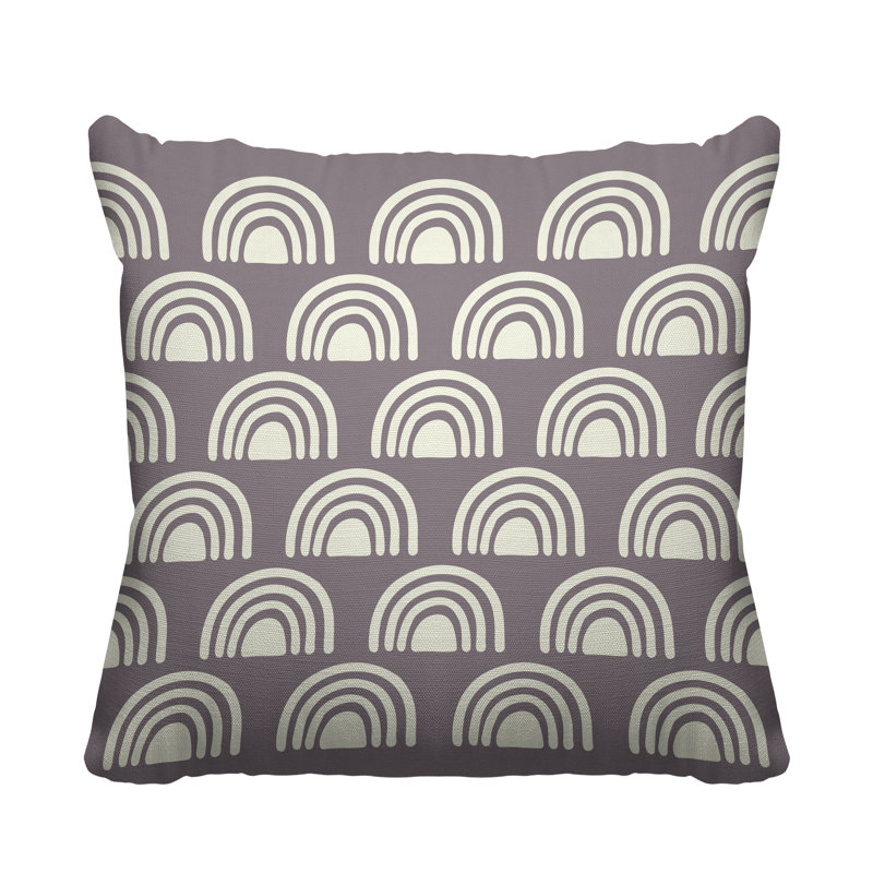 Coussin décoratif à motif abstrait, L 17 po x H 17 po, Mauve