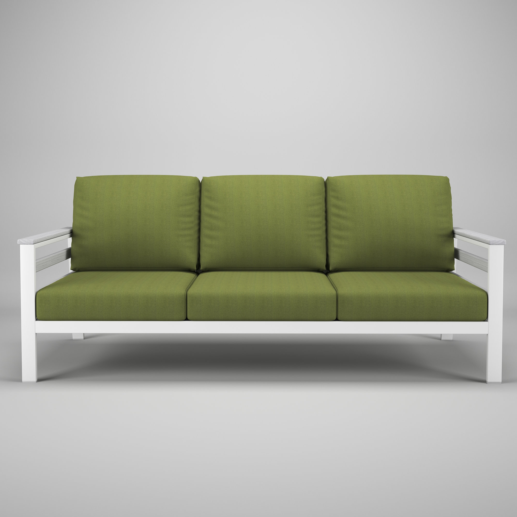 Townsend Metal Outdoor Sofa With Sunbrella Cushion, Spectrum Cilantro