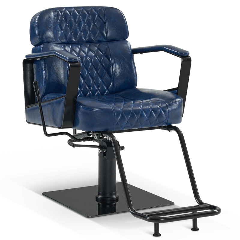 23.6" Wide Manual Swivel Ergonomic Barber Chair,Hydraulic Pump Manual Recliner