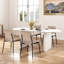 Ensemble de salle à manger ovale, table de salle à manger 70 po et chaises rembourrées en lin-2065034680-2065034682-2065034683