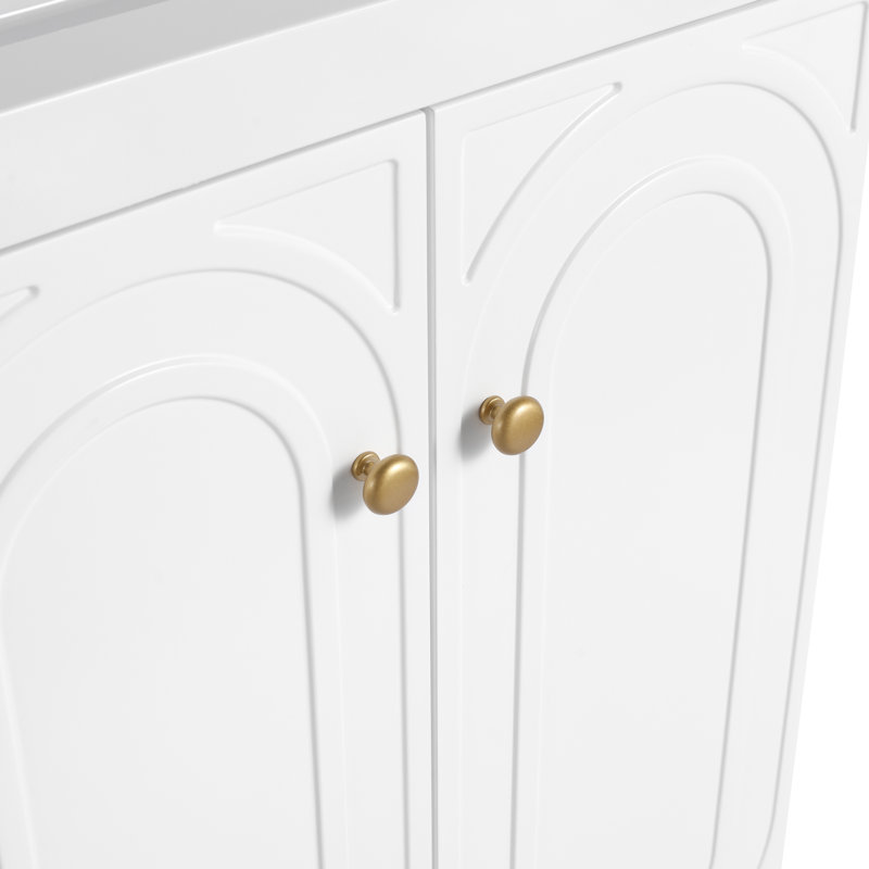 Meuble de salle de bain 61 cm (24 po) - Contreplaqué blanc, fermeture amortie, style moderne, rangement autoportant irrésistible