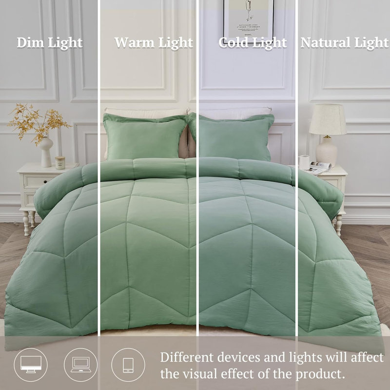 Édredon en duvet synthétique toutes saisons, Grand, Vert sauge