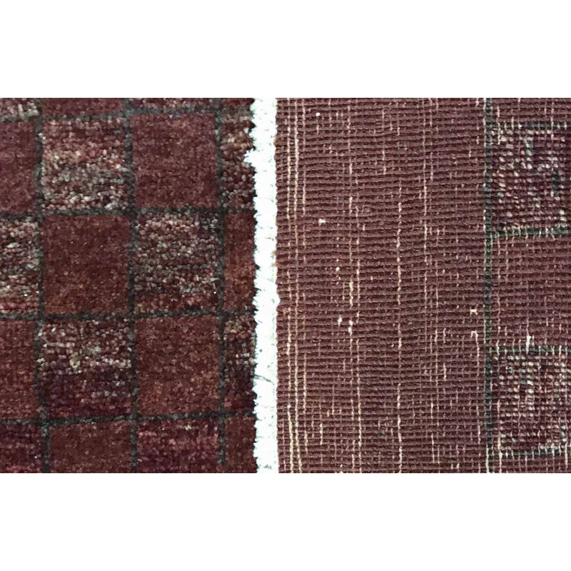 Hand-Knotted High-Quality Burgundy and Brown Area Rug
