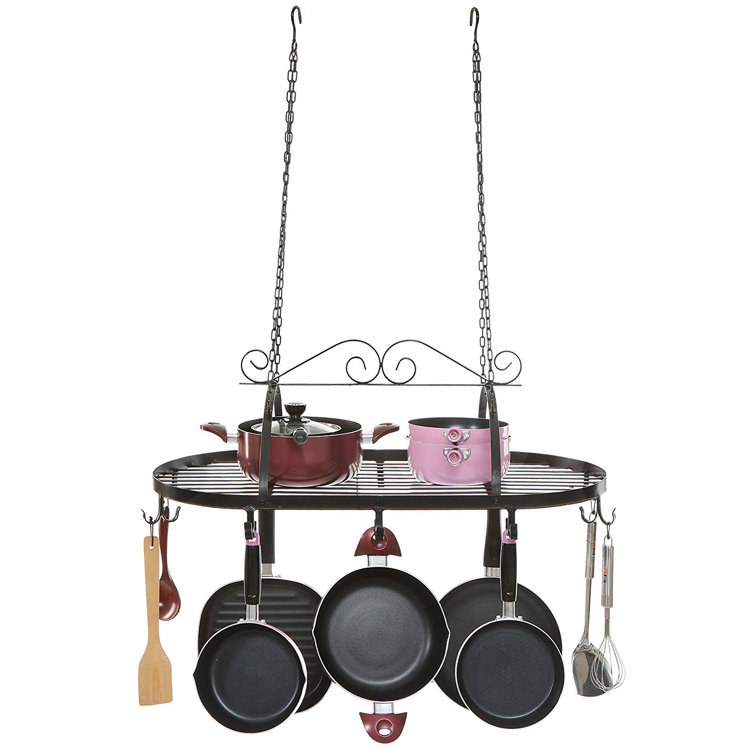 Red Barrel Studio® Metal Rectangle Wall Mounted Pot Rack & Reviews