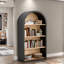 Landlith 43" Tall Arched Wooden Bookcase with 4 Storage Shelves