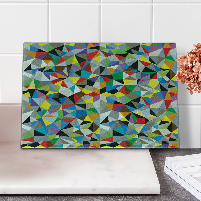 Multicolore planche à découper en verre trempé Ambesonne