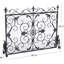 Pare-étincelles victorien en fer forgé avec motif floral orné - 44,75 po.-2021016034