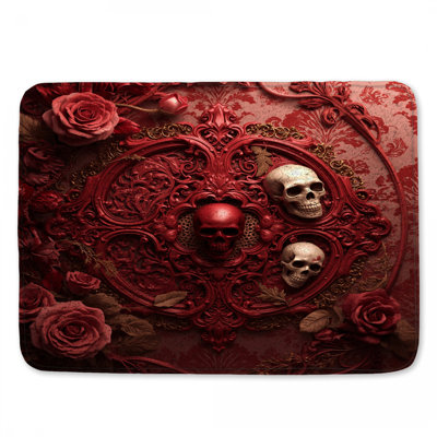 Tapis de bain Red Skull Roses