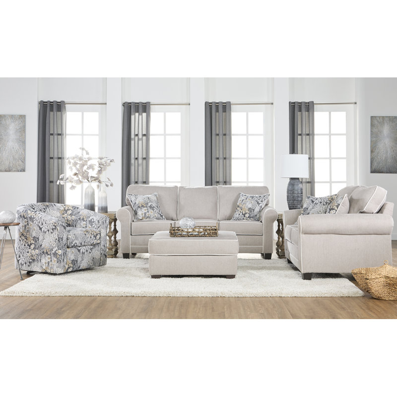 Fauteuil demi-tonneau pivotant rembourré, Gris Durango
