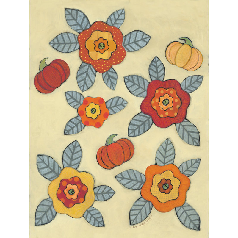 «Jahzeel Fall Folkart Flowers» par Bernadette Deming, H 30 po x l 20 po
