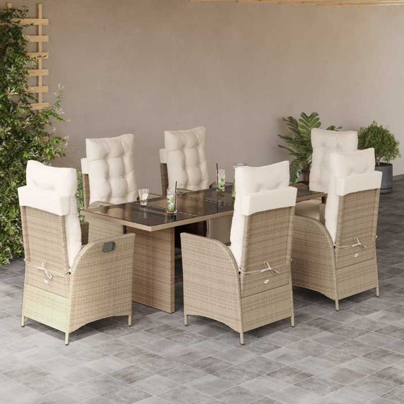 Ensemble repas avec coussins Hokku Designs, Beige, Beige, 6