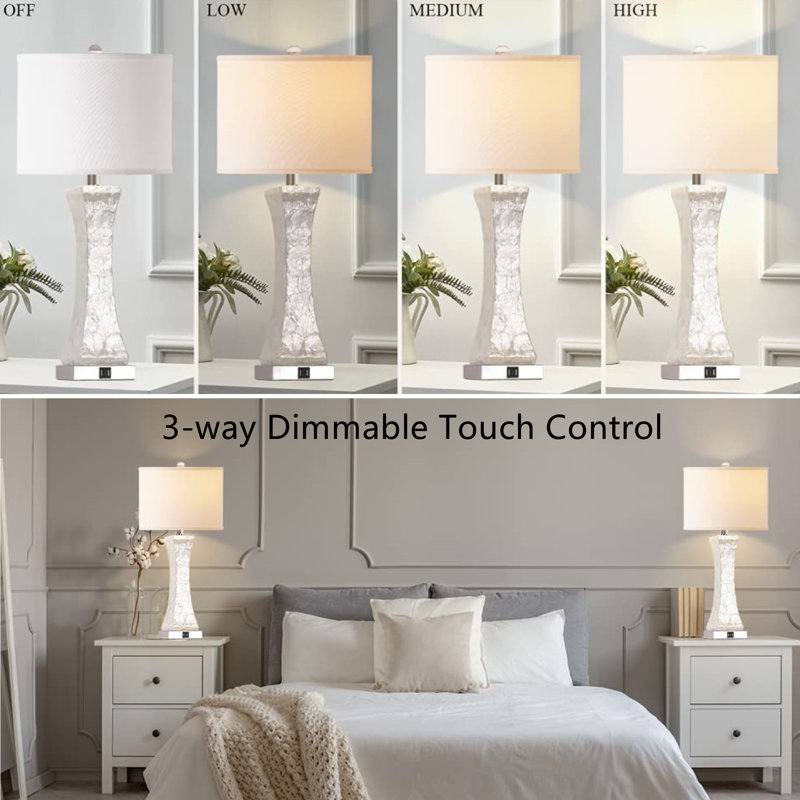Fayelyn 28" Table Lamps Touch Coastal Nightstand Lamp