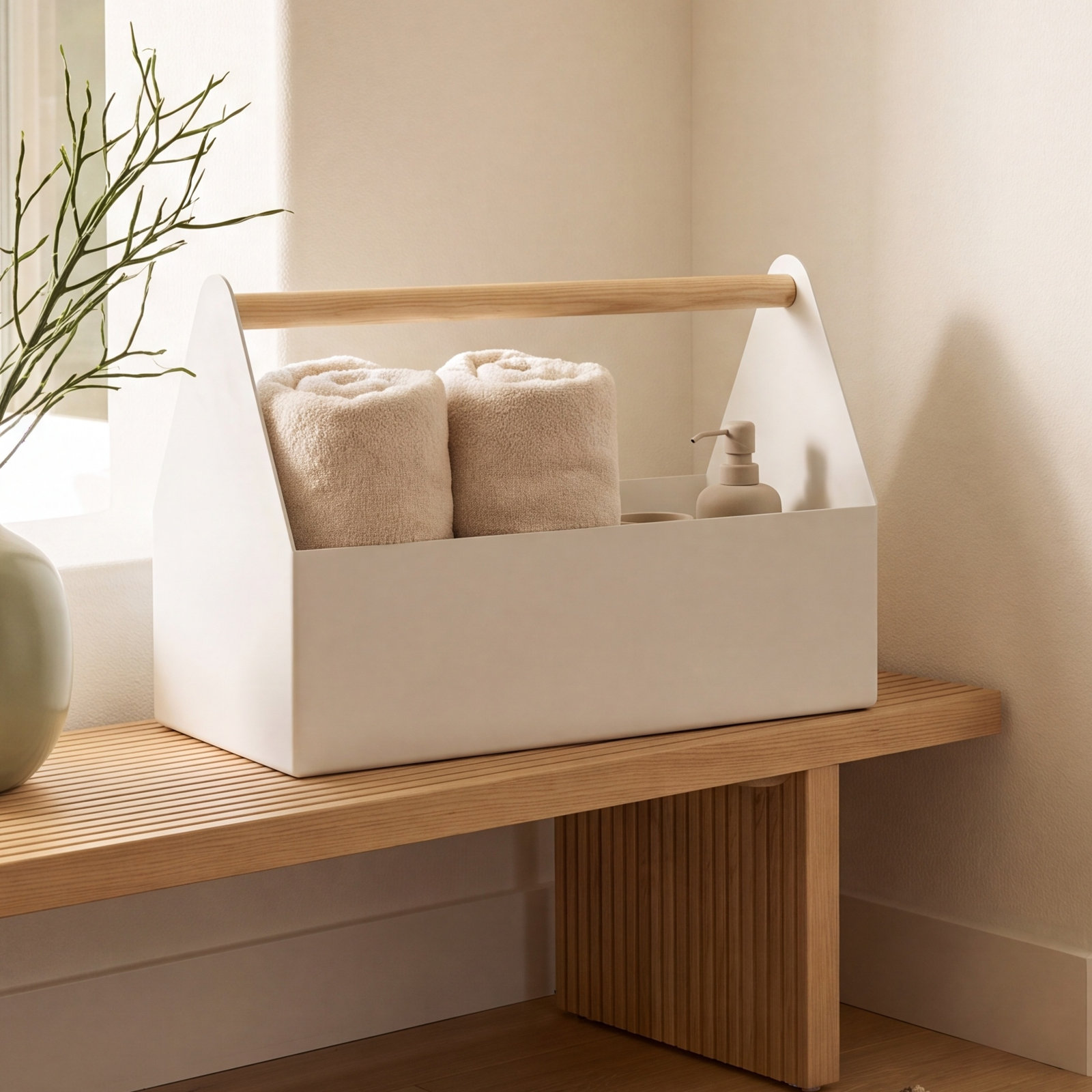 Storage Organizer Bin, White