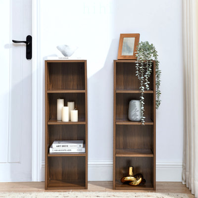Armoire de rangement à 8 niveaux pour médias, armoire de rangement compacte pour CD et DVD avec tablettes réglables, bibliothèque étroite pour bureau à domicile