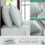 100% Organic Viscose Derived from Bamboo Queen Sheet Set, Luxuriously Soft and Cooling, Breathable Bedding with Double Stitching, Sea Glass