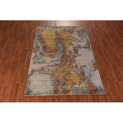 Tapis indien à motif abstrait All-Over