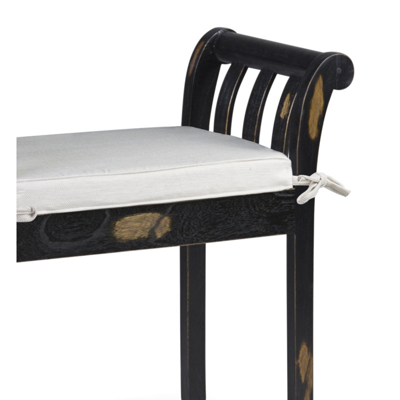 Polyester Upholstered Bench, Aged Black