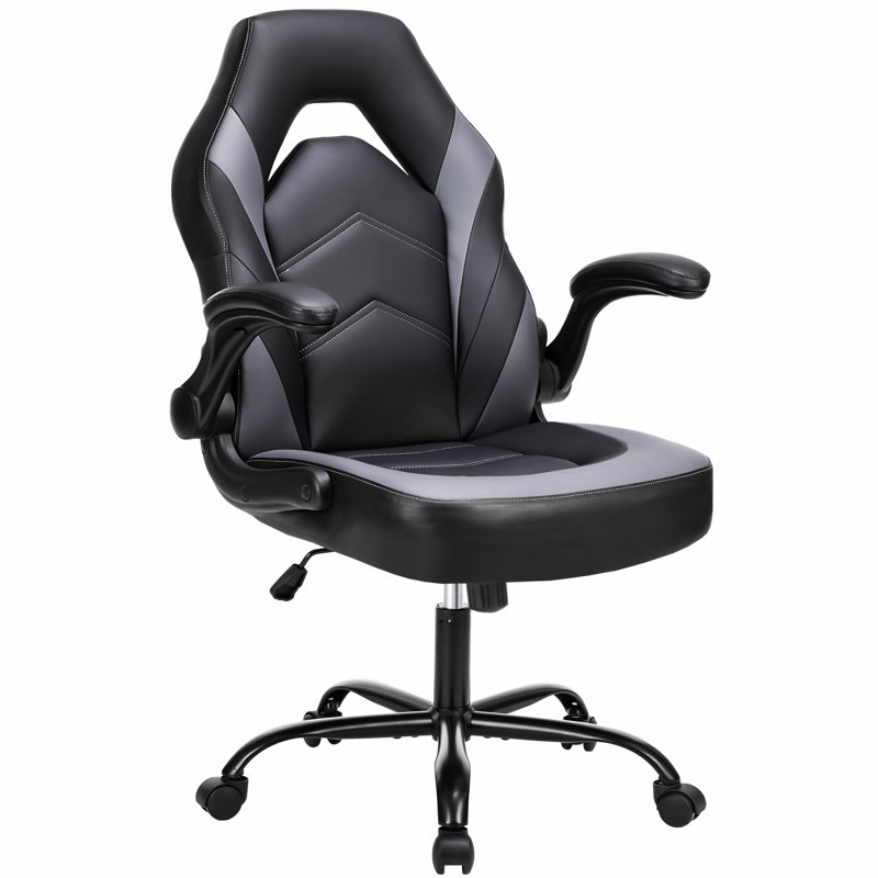 ERGOHERO Gaming Chair: S-Shaped Ergonomic Design | Rocking Mode | Premium Leather, Black