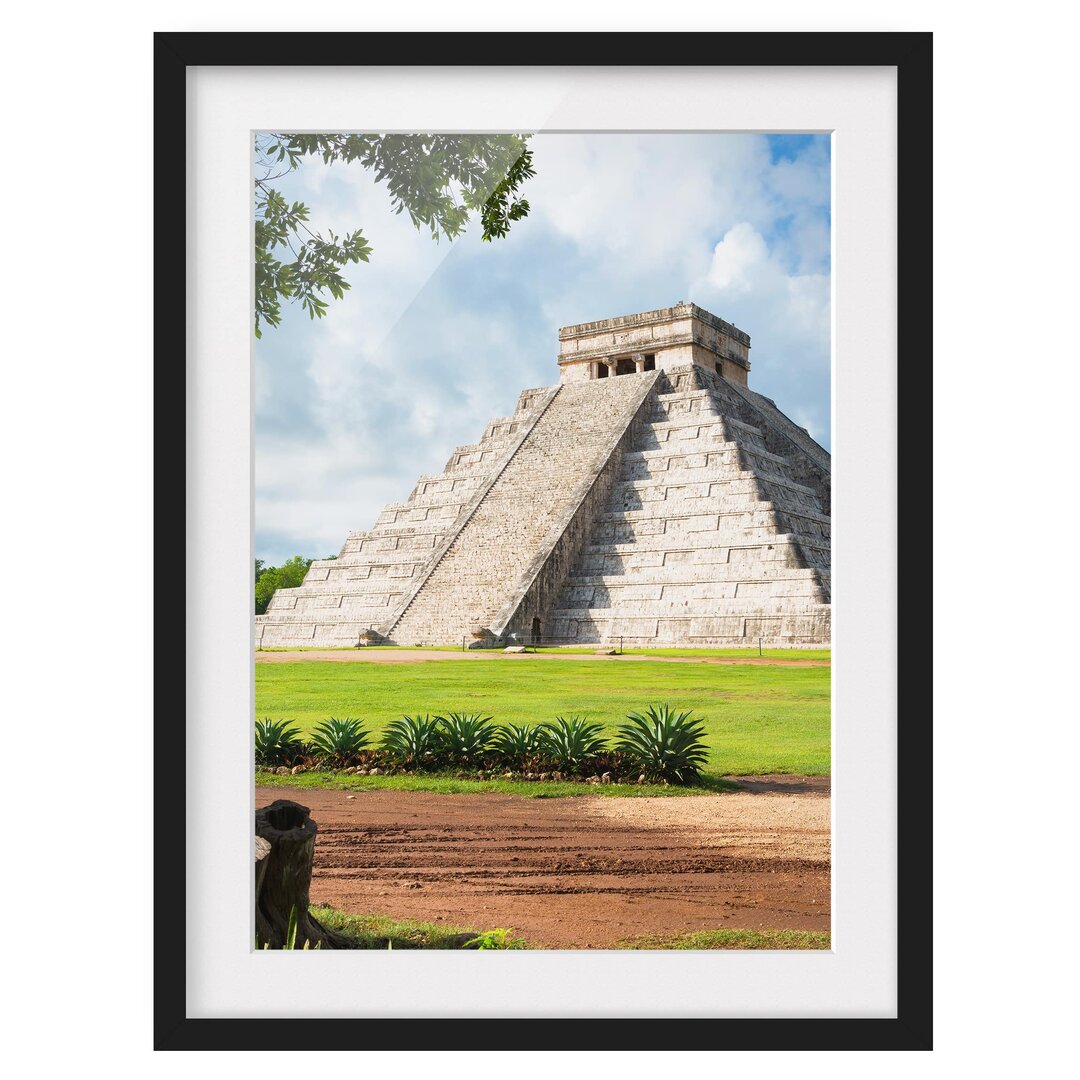 Gerahmter Fotodruck El Castillo Pyramid