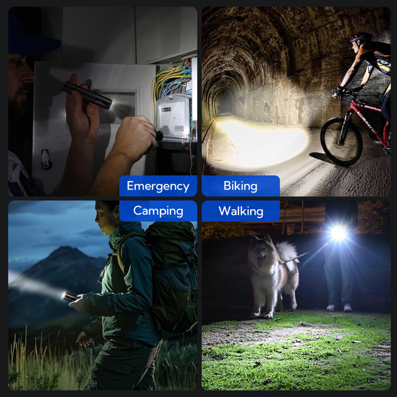 Flashlight Rechargeable, G800 LED Flashlight With 3 Lighting Modes, Fixed Focus, Pocket Clip, Small EDC Flash Light For Emergency, Camping Gear (Battery Included)