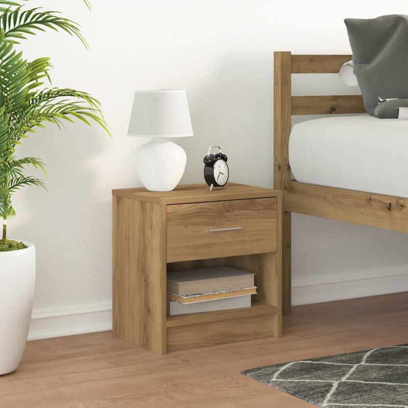Bedside Cabinets With Drawer, Artisan Oak, 2