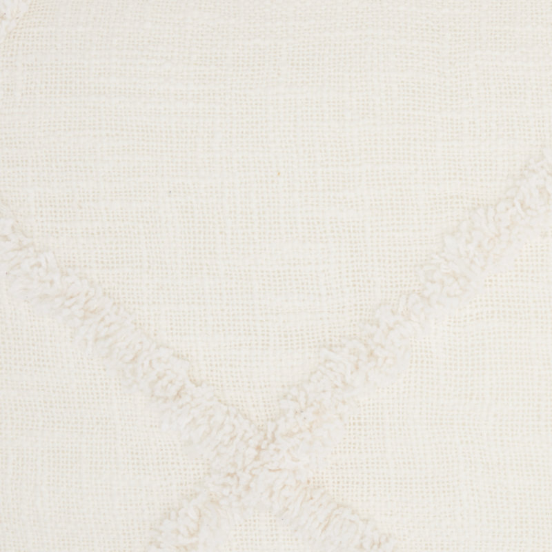 Britney Square Cotton Pillow Cover & Insert, 18"H x 18"W, White, Square