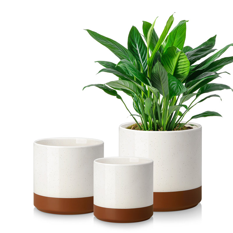 ZTHPOT Ceramic Pot Planter, Khaki