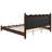 King Size Wood Platform Bed with Upholstered Headboard, Espresso Frame+Beige Fabric-800682939-800682938