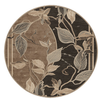 Machine Washable Orlandra Laurel Classic Oriental Rug in Gray  Binding