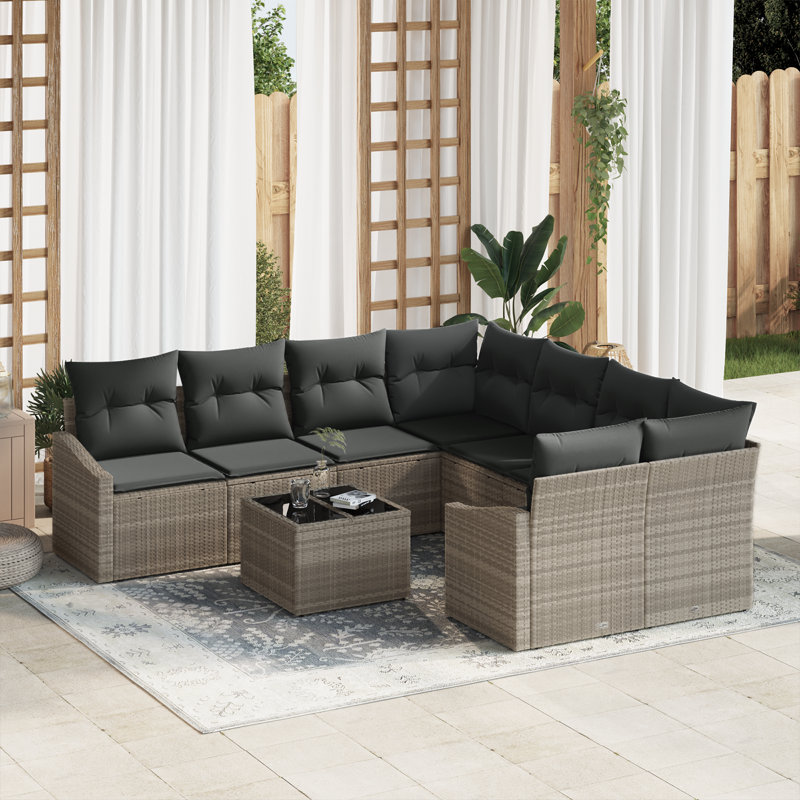 233.5cm Wide Patio Sofa with Cushions