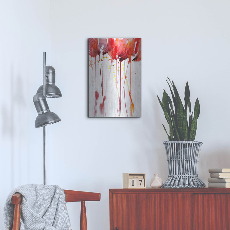 «Tangerine Tango 2» par Lesia Binkin, art mural en métal, 16 po x 24 po, H 24 po x l 16 po