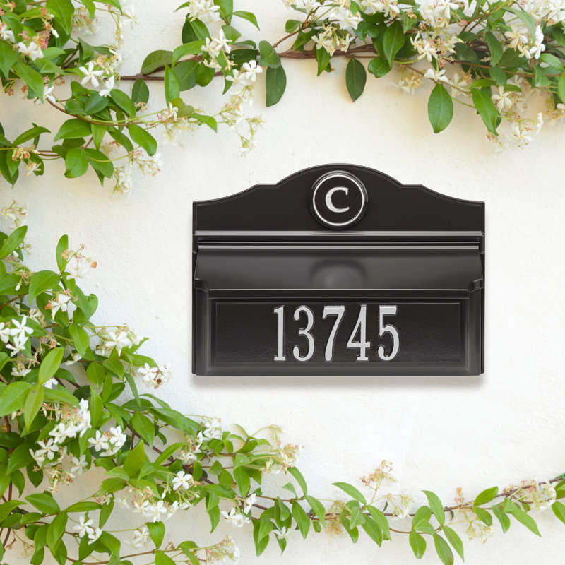 Wall Mounted Mailbox, Black/Silver, Yes