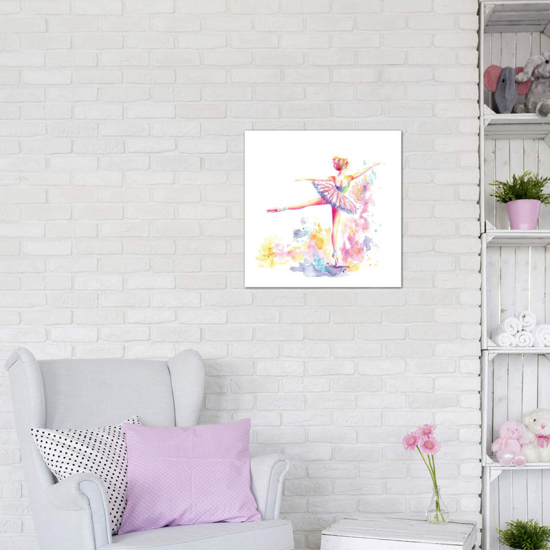 «Ballerina Arabesque» par Stephanie Corfee - reproduction d'art, H 12 po x l 12 po x P 0,75 po, Toile tendue, Pas de tapis
