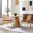 Anandi Brown Rattan Back Textured Chenille Dining Chair with Rubberwood Legs 19.3" Seat Height-118777644