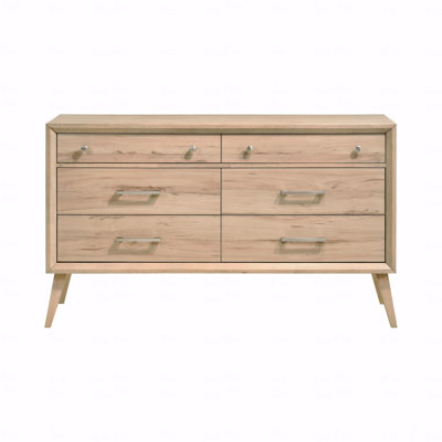 Commode de style classique avec 6 tiroirs au fini chêne naturel