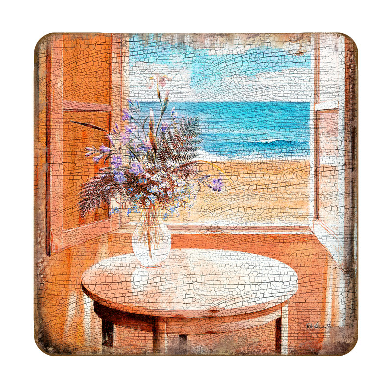 Wood Square 4 Piece Coaster Set
