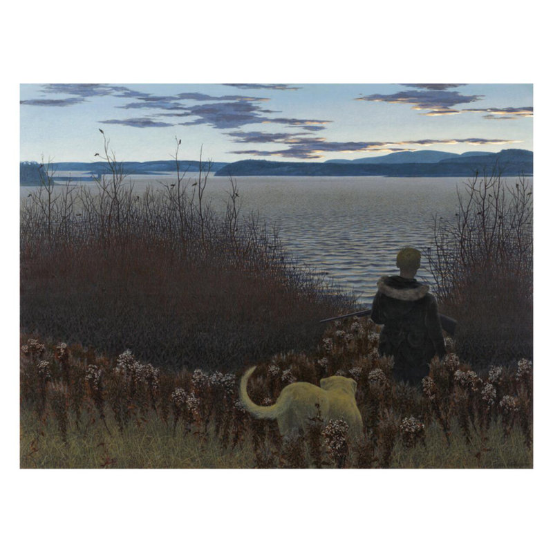 «Dog Boy and St. John River» par Alex Colville - Impression giclée, H 22 po x l 28 po