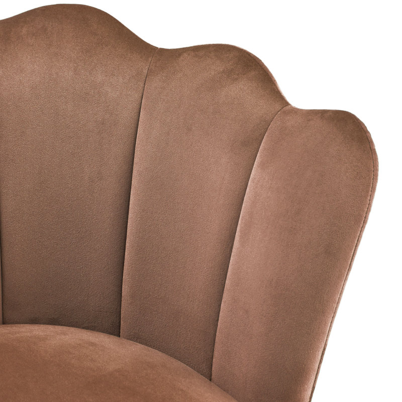 Willington Velvet Barrel Chair, Salmon Pink Velvet