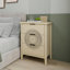 Commode de rangement à 3 tiroirs creux pour décoration de chambre à coucher, couleur naturelle, design moderne, motif exquis, glissières lisses, armoire à poignées en métal confortable et rangement pour le salon, style,