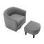 Fauteuil d'appoint pivotant confortable avec rotation à 360 °, coussin moelleux et repose-pieds, parfait pour le salon ou la chambre à coucher