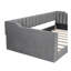 Lit de repos simple simple TG et pochette de rangement latérale, gris