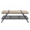 Table basse élégante de style industriel avec finition chêne - accents gris sableux, bois composite pour le rangement à la mode et plateau gris, métal