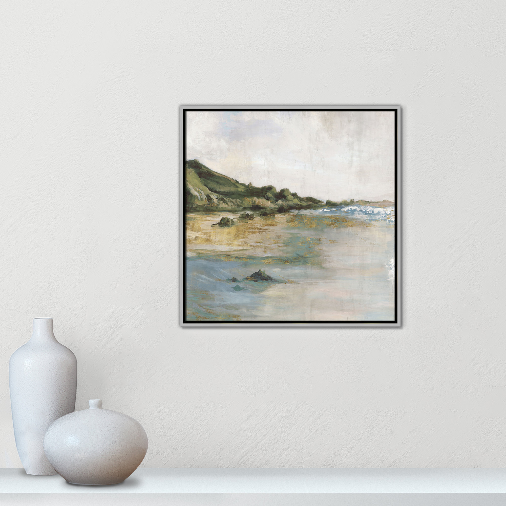 Tide’s Edge Print by , Silver, 25.5" H x 25.5" W