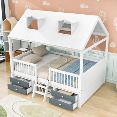 Wooden House Bed Frame With Charming Roof Skylights And Ample Storage by PV SUPPLIERS TO THE HOSPITALITY INDUSTRY, INC.