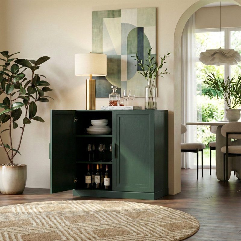 Armoire de rangement Gershwin, H 31 po x l 31 po x P 16 po, Vert foncé