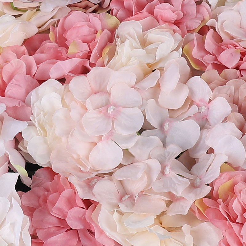 6 PCS Artificial Silk Flower Wall Panel, Light Pink/Beige/Yellow/Nude Pink