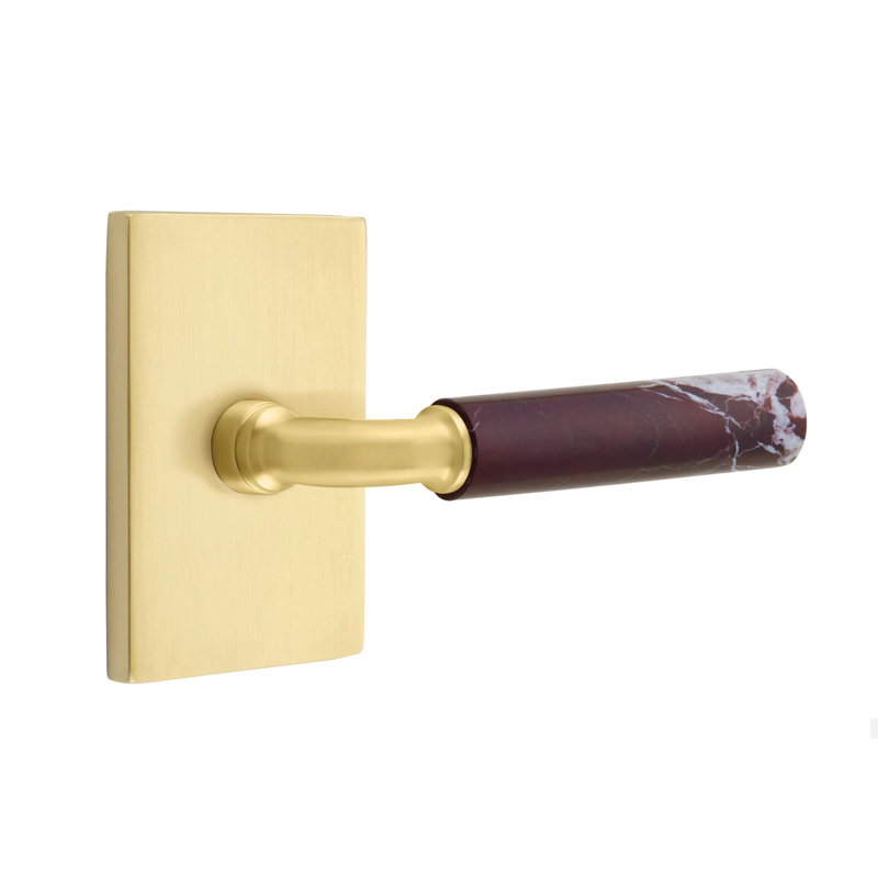 Mortaise d'intérieur Select Select avec rosette rectangulaire moderne et tige en R, levier Rosso Levanto, Gauche