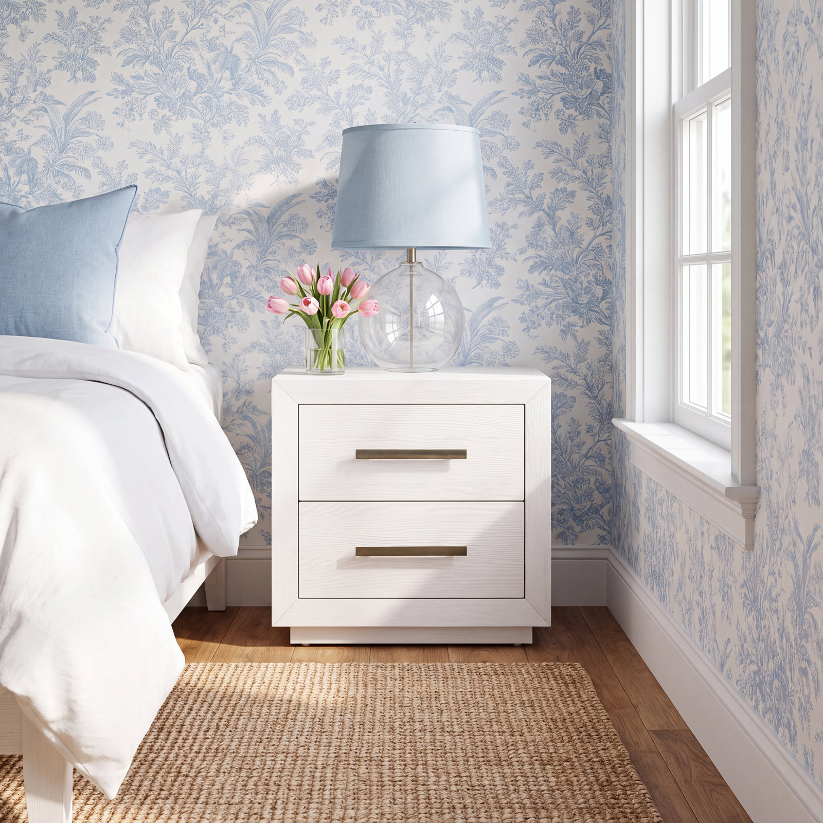 2-Drawer Oak Nightstand