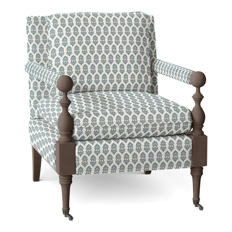 Leslie Armchair, Hazelnut, Perigold Francine Smoke Blue
