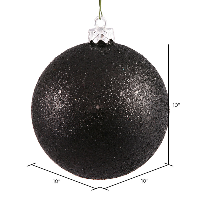 Décoration de boule décorative des Fêtes, Noir, H 10 po x l 10 po x P 10 po